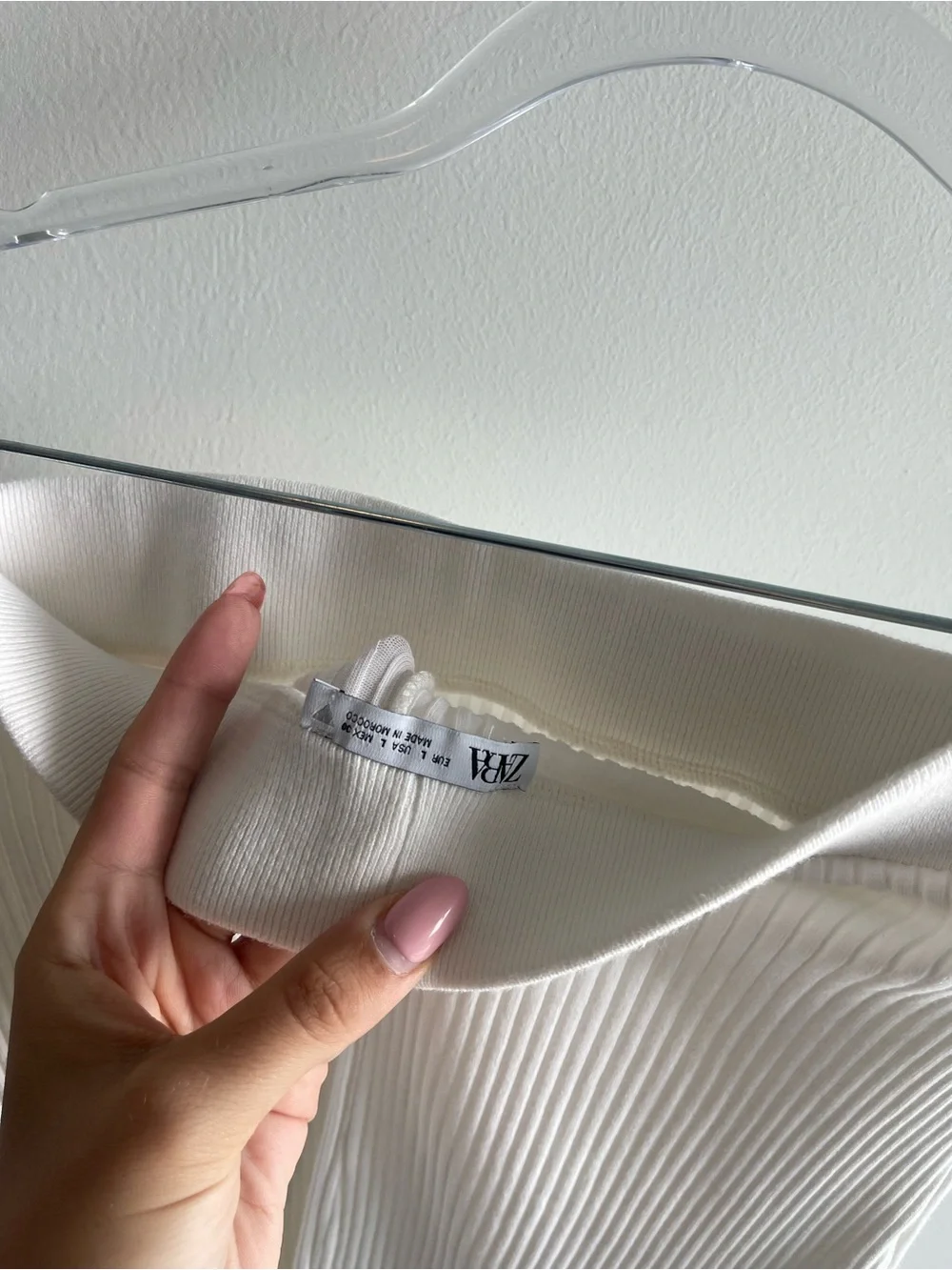 Zara white ribbed